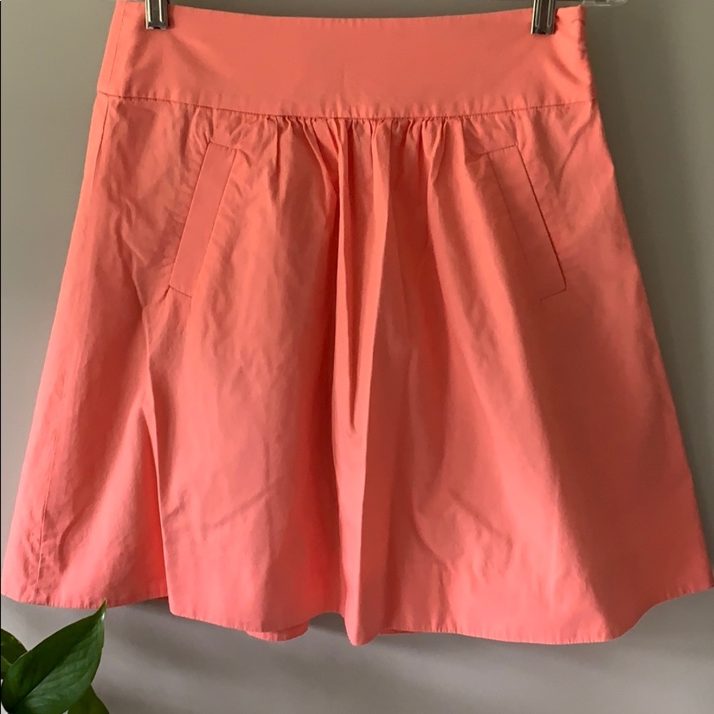 J Crew short skirt Sz 2 ORANGE peach pockets EUC